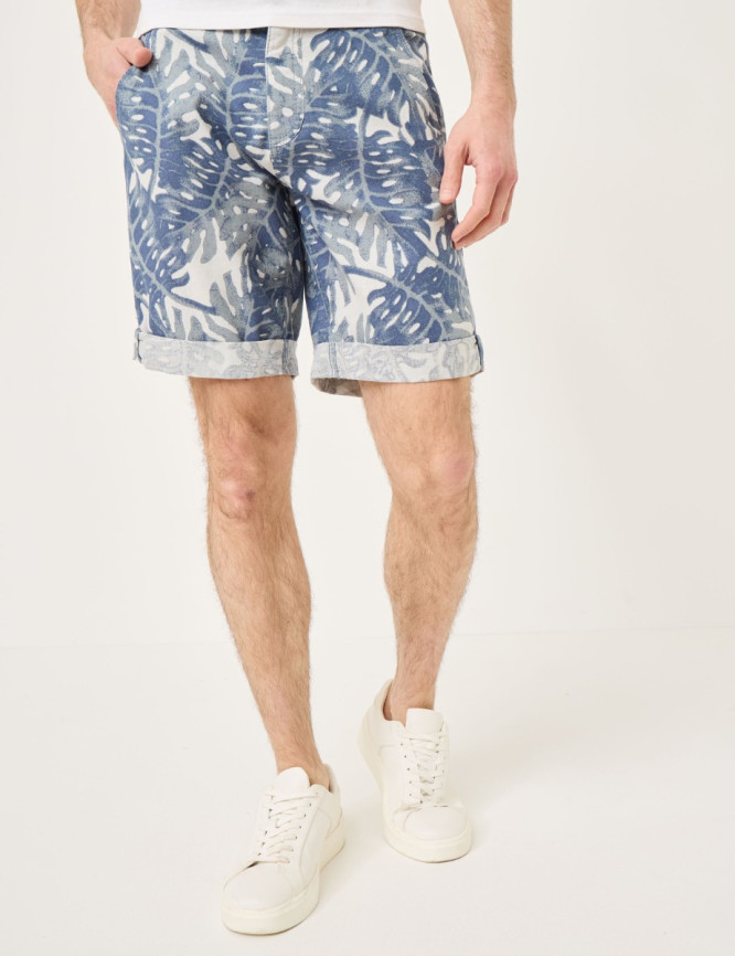 Chino en coton avec imprimé all-over