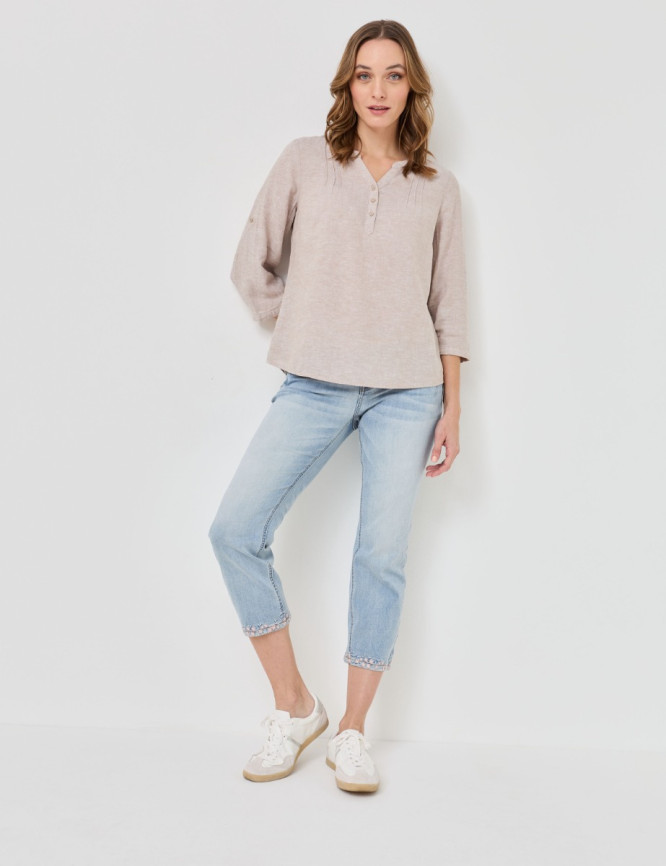 Chemisier à enfiler en mélange de lin