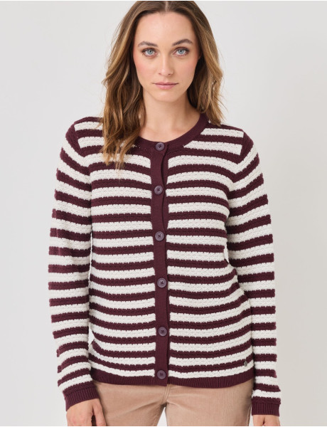Gilet ray&eacute;, patte de boutonnage